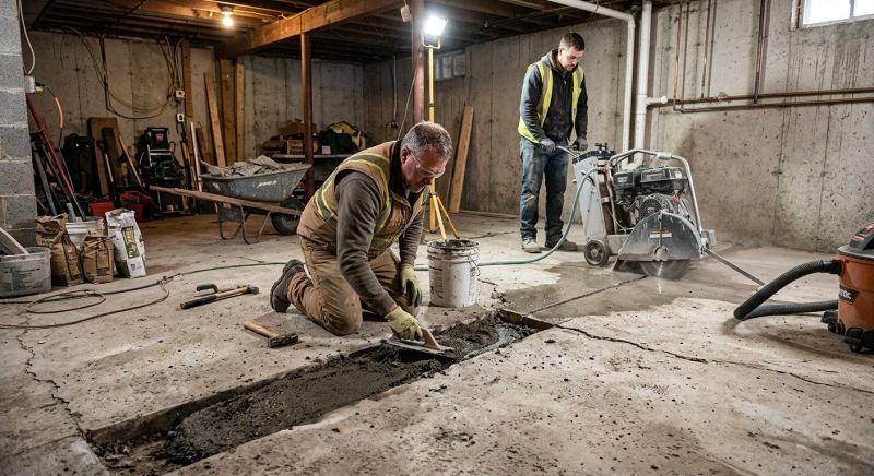 Cracked Basement Floor Repair in Golden, CO